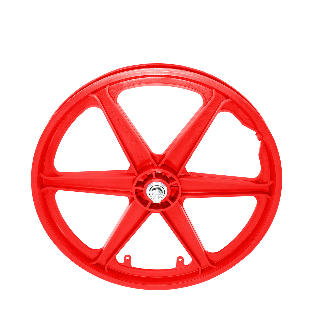 20 Inch x 38mm Plastic 6-Spoke Front Wheel 3/8 Axle Red.